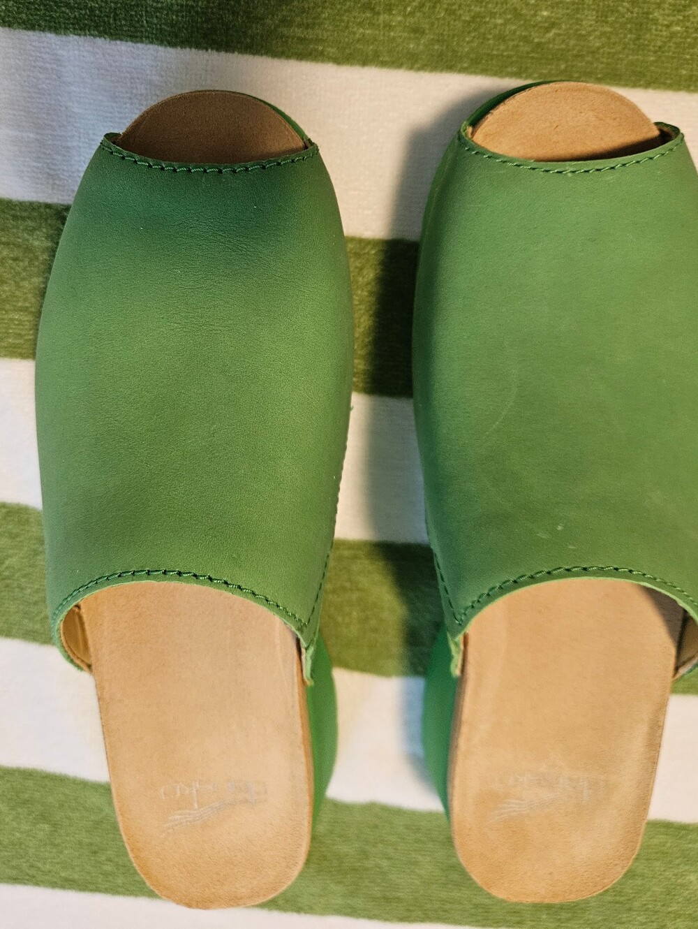 Dansko Women’s Green Slide Sandals - Comfortable Open-Toe Mule
